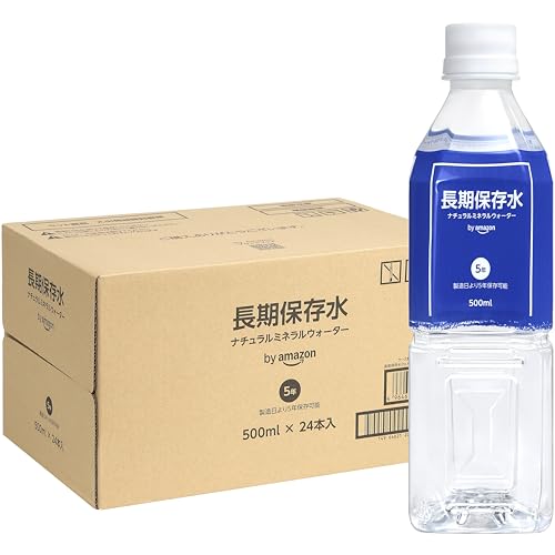 by Amazon 保存水 長期保存水 天然水 500ml×24本