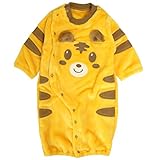 ベビー カバーオール あったか ふわふわ もこもこ つなぎ 赤ちゃん 新生児用 秋冬 トラ-3114 50-60cm
