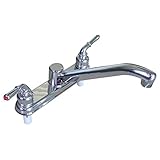 LASCO 07-0918 Kitchen Faucet, Plastic, Two Lever-Handles, without Spray, Chrome Finish [並行輸入品]