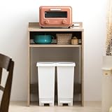アイリスオーヤマ ゴミ箱上ラック ゴミ箱 上収納 収納 ゴミ箱 キッチン収納 レンジ台 キッチンラック 幅約59×奥行約40×高さ約86.6cm GUR-590L ロータイプ ライトナチュラル