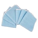 【ノーブランド品】 キッズ ベビー 抗ウイルス 加工 タオル ハンカチ 6枚 セット 25 cm クールビズ　選べる おしぼり タオルハンカチ セット除菌 夏 ブルー 01