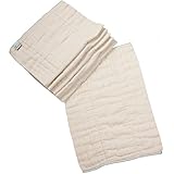 OsoCozy 6 Piece Organic Cotton Prefolds Diapers, Natural, Premium by OsoCozy