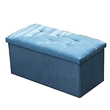 大型オスマン収納チェスト折りたたみ、チェンジシューズスツール/メークアップスツール、子供用おもちゃ箱/座席折りたたみ式/多目的スペース節約、ライン、更衣室/研究室/リビングルーム用、3色