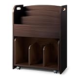 タンスのゲン 絵本ラック 3段 キャスター付き ダークブラウン 33600004 02