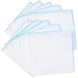 Fluffy（フラフィ） マルチメロカラーハンカチ ブルー 10枚セット ガーゼ 日本製 綿100％ 無地 33×33cm