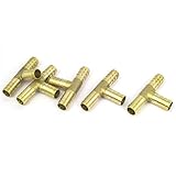 真鍮T-形3つの方法ホース口フィッティングアダプタコネクタ10ミリメートルダイヤの5pcs