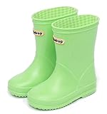 GoldenSelect レインブーツ キッズ レインシューズ ジュニアスニーカー 雨靴 長靴 子供 男の子 女の子 軽量 防水防寒 安全 通学 可愛い (17, 4-グリーン)