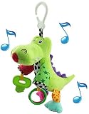 Snooze Baby Crib Mobile Plush Bed Bell - Musical Baby Hanging Animal Toy - Super Soft Stuffed Alliga
