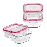 High Quality 1109328 6-Piece Glass Square Container Set with Total Solution Lid