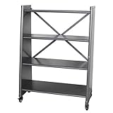 シェルフ スチール棚 キャスター付オープンラック ダルトン 4 TIER TAPERED METAL SHELF ハンマートーングレイ