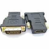 DVI→HDMI変換アダプター 24+5（DVI-I デュアルリンク：オス）→HDMI：メス アダプター 1個