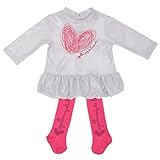 アガタ・ルイス・デ・ラ・プラダ ベビー Agatha Ruiz de la Prada Baby ハートシルバーのワンピとタイツ 36M
