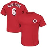 Billyハミルトン# 6 Cincinnati RedsメンズPlayer Tシャツレッド( Small )