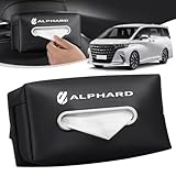 LUTU 新型アルファード 専用 40系/30系/20系 全シリーズ適用 アルファードアカスタム 車用ティッシュケース ティッシュホルダー 収納ボックス 全ティッシュ入り可能 専用カスタム レザー材質 豪奢感 片手操作 防水 装着簡単 取り付け簡単 専用ロゴ(アルファード)
