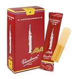 バンドーレン ソプラノサクソフォンリード ジャバ・ファイルド・レッドカット(JAVA FILED RED CUT) 硬さ:4 (10枚入)