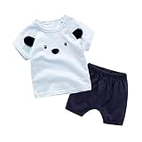 Hzjundasi 新生児 キッズ 赤ちゃん レジャー 服 コットン Tシャツ + パンツ 2Pcs スーツ ロンパース 幼児 衣装