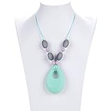 AmBaby Teething Necklace - Baby Beads - Baby Teether Toy - BPA Free Food Grade Silicon (Dreamy Mint)