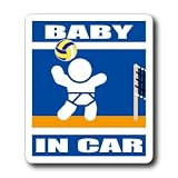 わーるどくらふと BABY IN CAR バレーボールバージョン ステッカー （あお）