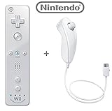 Official Nintendo Wii/Wii U Remote Plus Controller and Nunchuk Nunchuck Combo Bundle Set [White] (Bu