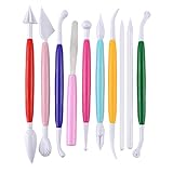 10個のプラスチッククレイツールシェイプと彫刻のためのセラミック陶器のツールキット（色の盛り合わせ）