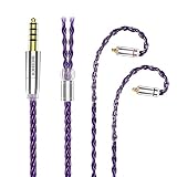 NICEHCK PurpleSE 8芯 イヤホンケーブル 古河PCUHD銅 MMCX 4.4mm 金属製コネクタ リケーブル アップグレードケーブル HiFi 5極 柔らかい 着脱式 hi-fiオーディオ 音質改善 (4.4mm MMCX)