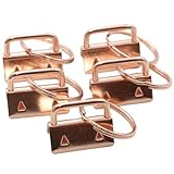 [KUKU工房] くわえカン くわえ金具 紐留め 金具 エンドパーツ リング付き 5個セット (幅26mm, ピンクゴールド)