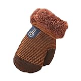 Tonsee 子供用 指なし 手袋 ガールズ ボーイズ 暖かい 手袋 大人気 可愛い グローブ (ブラウン)