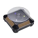 Yirdapall 回転台 ターンテーブル 小型 展示台 ライト付き ソーラー バッテリー両用可 ホビー用 小物 宝石 ミニカー プラモ フィギュア 腕時計 携帯電話 展示 (ブラック)