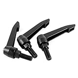 M10x25mm Thread 80mm Long Lever Lathe Adjustable Clamping Handle 3pcs [並行輸入品]