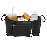 Sumnacon ベビーカー ドリンク ベビーカー用バッグ ホルダー 多機能小物入れ 哺乳瓶 ベビー用品　収納バッグ　ブラック