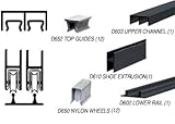 CRLフラットブラック経済低プロファイルショーケーススライドトラックアセンブリd603 Upper & d602 Lowerトラックwithナイロンホイール – 12 ftロング