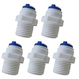 YZmチューブクイックコネクタ継手水Purifiersフィルタ逆浸透システムアクセサリーセットof 5 straight,1/2" Male x 1/4" OD tube