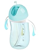 Ziweiba 赤ちゃん 漏れ防止 ベビーカップ トレーニング　カップ 赤ちゃんの吸着コップ ベビーカップ ハンドル 手柄付き (Bブルー )