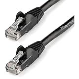 StarTech.com カテゴリー6 LANケーブル(Cat6) RJ45モールディングコネクタ(ツメ折れ防止カバー付き) 30.4m ブラック N6PATCH100BK