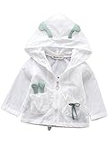 ARAUS キッズ 日焼け止め服 薄手 長袖 フード付き 触角つき 蝶結び ジャケット キッズコート ベビー服 パーカー 無地 ホワイト 可愛い 児童 ベビー 赤ちゃん 女の子 男の子 男女兼用 外出
