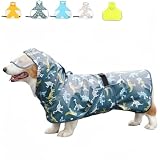 JOYFUSION 犬 レインコート 犬用傘 完全防水 着せやすい こーひ 速乾ショール 透明フード付きケープ 着脱簡単 防雪 透湿 軽量 マジックテープ サイズ調整可能 小型犬 中型犬用 大型犬 防塵 耐久性あり(グリーン 2XL（7.5-10KG）)