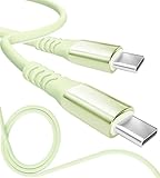 13カラー 4長さ PD急速 15W 60W 100W 100％シリコン 超高耐久 USB-A Type-C to Type-C【inklink Japan公式】充電ケーブル iPhone 充電コード USB-C 機器対応 急速充電 PC/パソコン/ノートパソコン/iPhone/iPad/Android (Type-C to Type-C PD60W, グリーンティー, 1m)
