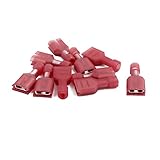 uxcell 絶縁圧着端子　ナイロン製　レッド　22-16AMGワイヤ　 10個入り