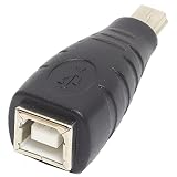 オーディオファン USBミニBタイプ⇔Bタイプ 変換アダプタ USB2.0対応 miniUSBプラグ- Bタイプジャック USB 変換