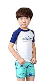 HIMOE 水着 男の子 ベビー 2点セット キッズ水着 スクール水着 スイムウエア 撮影服 紫外線対策 UVカット コスチューム (140サイズ)