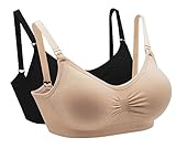 Mirity 女性用 授乳用ブラ シームレス マタニティ 快適な柔らかさ 就寝用ブラレット US サイズ: M Fit 32DD 32E 34D 34DD 36C 38B 38C カラー: ブラック