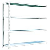 Rack Factory スチールラック 業務用 ボルトレス式 連結タイプ(支柱２本） 200kg/段 H1800 W1500 D300 ４段