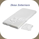 IKEA LEN FITTED COT SHEETS - CHOICE OF 3 COLOURS - BLUE, PINK OR WHITE (WHITE) by Ikea