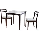 タンスのゲン ダイニングテーブルセット 3点セット 2人用 75cm × 75cm 北欧 テーブル 椅子 ブラウン × PVCアイボリー 11719137 05