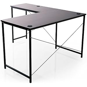 LOWYA ロウヤ L字デスク デスク パソコンデスク 学習机 勉強机 シンプル 左右入替え対応 省スペース 幅140cm ブラック/ウォルナット