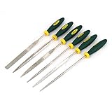 uxcell　やすりセット　ダイヤモンドファイル　スクエア　三角　フラット　プラスチックハンドル　ラウンド　3mm x 150mm 6本入り