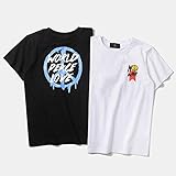 【 韓国スタイル子供服】 夏Tシャツ　キッズ 半袖 男の子 英字ロゴプリント/かっこいい　全2色110-150 Black,150cm