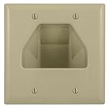 Bryant Electric NSAV2I 2-Gang Box Mount Recessed TV Connection Outlet Plate, with Cable Pass-Thru, N