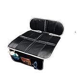 Big Hippo 純正チャイルドシートマット 車シートマット 収納ポケット付き 前後座席汎用 滑り止め ブラック