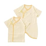 (チャックル) chuckle パステル ボーダー 新生児 コンビ肌着 & 短肌着 2枚組 クリーム 50-60cm P6079-00-40